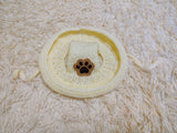 Paw dog hat Summer sun with holes for ears. Hand knitted sun cap dachshund. Stylish Pet Photo Props and Gift Dog Moms