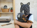 Matching Wolf Hat Set: Angora Wool Mom & Dog Halloween Costume