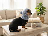 Angora Super Warm Dog Hat with Pom-Pom, Knitted Costume Pet Clothes Warm Cap Closed Ears for Dachshund beanie