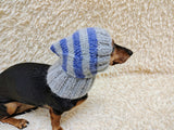 Mohair Wool Super Warm Dog Hat , Designer Pet Party Clothes outfit, Winter cloches knitted Dachshund Beanie