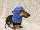Angora Super Warm Dog Hat with Pom-Pom, Knitted Costume Pet Clothes Warm Cap Closed Ears for Dachshund beanie