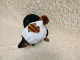 Christmas heart Dog Hat PomPom, Designer Pet Party Clothes outfit, Warm Winter knitted Dachshund cap with Pattern, gift for dogs lover