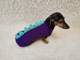 Knitted Dinosaur Costume for Dogs - Custom Dachshund Sweater