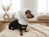 Angora Super Warm Dog Hat with Pom-Pom, Knitted Costume Pet Clothes Warm Cap Closed Ears for Dachshund beanie