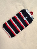 Nautical Striped Phone Sock | Handmade Knit Smartphone Sleeve -Handmade Marine Knit Phone Pouch - Mare Nostrum Collection
