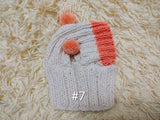 Double Pom Pom Dog Hat, Hand Knitted Winter Dog Beanie, Warm Wool Dog Snood for Small Dogs