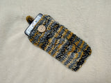 Knitted Wool Phone Sleeve, Universal Smartphone Pouch 6.7x3.5", Cozy Knit Cell Phone Case, Aesthetic Tech Accessory, Handmade Gift for Her