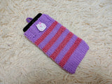 Cute Animal Companion Knit Phone Case | Striped Phone Sleeve-Handmade Knit Animal Phone Pouch | Cozy Stretchy Phone Sock