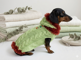 Christmas Pet Costume Sweater and Hat,Knitted Warm Christmas Dog Sweater,Christmas Dachshund Clothes Santa Tree Deer