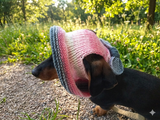 Summer knitted hat for dogs, panama for dogs, hat for dogs, hat for dachshund, accessories for dogs, gift for dogs, dog clothes,hat the sun