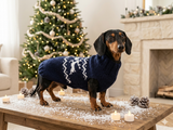 Christmas dog sweater with reindeer Norwegian pattern jumper for dachshund