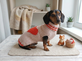 Festive Heart Pet Outfit Heart Jumper Dog Clothes Sweater Valentine's Day,Dog Lover Gift Knitted Sweater.