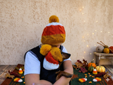 Candy Corn Mommy and Dog Matching Hats: Pet Lover Halloween Hat Set