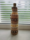 Handmade Knit Wine Bottle Cover | Cozy Fair Isle Sweater for 750ml Wine Bottle | Rustic Holiday Table Decor & Unique Wine Lover Gift