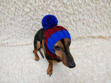Cute Hand-Knitted Dachshund Snood and Pom-Pom Beanie Set - Cozy Dog Hat and Neck Warmer