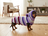 Striped sweatshirt for pets, hoodie for dogs, striped hoodie for dachshund
