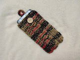 Knitted Wool Phone Sleeve, Universal Smartphone Pouch 6.7x3.5", Cozy Knit Cell Phone Case, Aesthetic Tech Accessory, Handmade Gift for Her