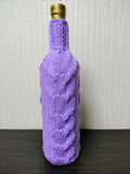 Handmade Knitted Wine Bottle Cover with Cable Stitch – Aesthetic Gift Decor