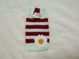 Daisy Phone Sock, Knit Striped Phone Sleeve, Cute Flower Phone Case Pouch, Handmade Cotton Phone Bag, Gift for her, Cozy Phone Holder
