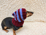 Mohair Wool Super Warm Dog Hat , Designer Pet Party Clothes outfit, Winter cloches knitted Dachshund Beanie