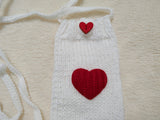 Heart Knitted Phone Crossbody Bag | Crochet Valentine Gift for Her | Small Romantic Smartphone Purse with Heart Decor | Made with Love Phone Sleeve