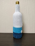 Starfish Knitted Wine Bottle Cover - Ocean Shells Cozy, Beach House Table Decor, Coastal Gift for Sea Lovers