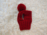 Hat for dog with pompom and holes for the ears