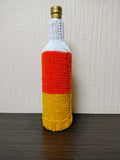 Candy Corn Halloween Wine Bottle Cover | Cozy Knit Decor