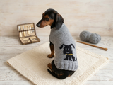 Clothes for a dachshund or small dog knitted winter wool warm jumper with a pattern