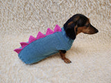 Dinosaur Dog Sweater - Hand-Knitted Dachshund Outfit
