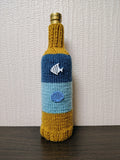 Knit Coastal Wine Bottle Sweaters | Starfish & Fish Sea Theme Decor