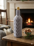 Cable Knit Wine Bottle Cover | Lavender Grey Cozy Sweater Decor