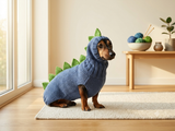 Soft Dinosaur Costume for Dogs – Knitted Sweater and Hat Bundle