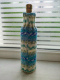 Handmade Knit Wine Bottle Cover | Cozy Fair Isle Sweater for 750ml Wine Bottle | Rustic Holiday Table Decor & Unique Wine Lover Gift