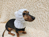 Angora Super Warm Dog Hat with Pom-Pom, Knitted Costume Pet Clothes Warm Cap Closed Ears for Dachshund beanie