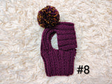 Dog Snood with Pom Pom, Knitted Dog Balaclava, Winter Dog Hat for Small Dogs, Puppy Snood, Dachshund Outfit, Pet Gift, Warm Dog Clothes