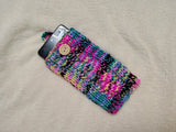 Knitted Wool Phone Sleeve, Universal Smartphone Pouch 6.7x3.5", Cozy Knit Cell Phone Case, Aesthetic Tech Accessory, Handmade Gift for Her