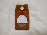 Cupcake Knit Phone Sleeve, Universal Crochet Cell Phone Pouch 6.7x3.5", Cute Sweet Cake Phone Case, Soft Yarn Sock for iPhone Samsung, Gift
