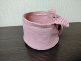Pink Piglet Crochet Basket – 7" Small Animal Storage Organizer for Nursery, Kids Room & Craft Supplies – Handmade Pig Yarn Bowl & Gift