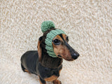 Cute Hand-Knitted Dachshund Snood and Pom-Pom Beanie Set - Cozy Dog Hat and Neck Warmer
