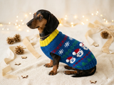 Santa Bear Christmas sweater for dog bright festive costume , Holiday  New Year warm clothes pet apparel outfit dachshund jamper photo shoot