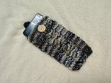 Knitted Wool Phone Sleeve, Universal Smartphone Pouch 6.7x3.5", Cozy Knit Cell Phone Case, Aesthetic Tech Accessory, Handmade Gift for Her
