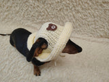 Teddy Bear Summer sun hat dogs with holes for ears. Hand knitted sun cap dachshund. Stylish Pet Photo Props and Gift Dog Moms