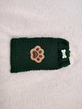 Dog Lover Knitted Phone Case with Paw Embroidery | Soft Wool Phone Sleeve | Wiener Dog Pouch with Bone Button | Cute Puppy Paw Gift for Her