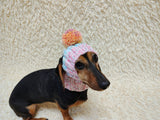 Knitted Dog Hat for Small Medium Dogs, Warm Puppy Hood, Winter Pet Balaclava, Dog Snood to Keep Ears Warm, Small Dog Winter Clothes, Cute Pet Gift