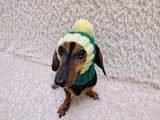Cute Hand-Knitted Dachshund Snood and Pom-Pom Beanie Set - Cozy Dog Hat and Neck Warmer