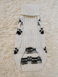 Cozy Knit Dog Jumper with Paws Pattern | Handmade Pet Apparel