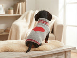 Heart wool sweater for pet, dog sweater for valentine's day, dog valentine's day gift with heart