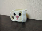 Crochet Lop Ear Bunny Basket, Miniature Rabbit Nursery Storage Bin, Cute Pencil and Crochet Hook Holder, Small Easter Candy Bowl, Kawaii Desk Decor