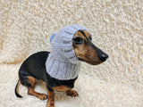 Angora Super Warm Dog Hat with Pom-Pom, Knitted Costume Pet Clothes Warm Cap Closed Ears for Dachshund beanie